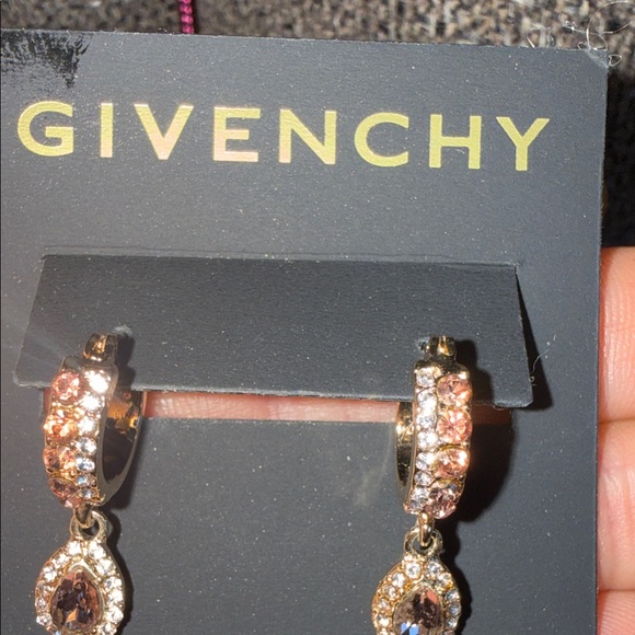 Givenchy Gold and Pink Crystal Earrings - Picture 4 of 5